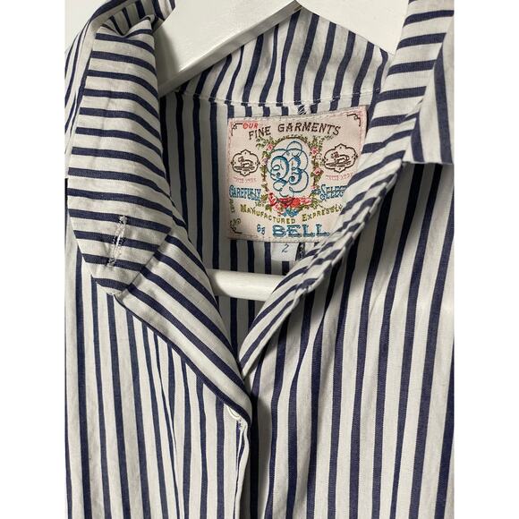 Bell Short sleeve button Front Striped Dress SZ 2 - Picture 5 of 7